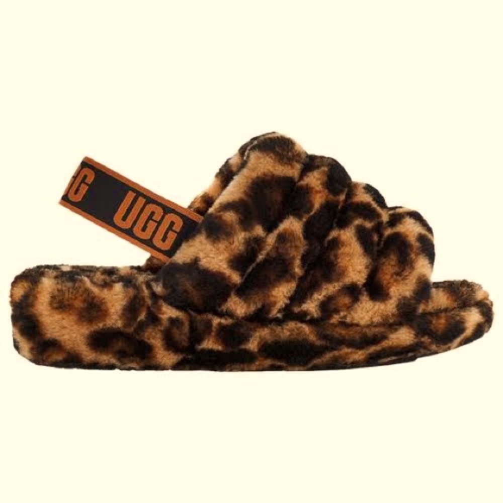 UGG Fluff Yeah Slide Panther Print Size US 9